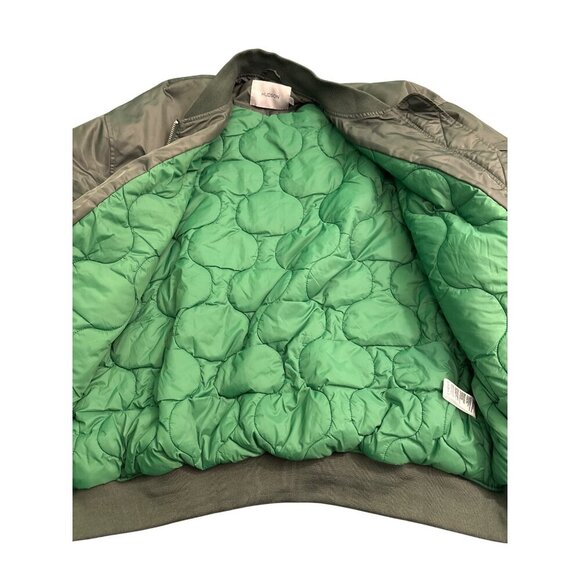 Hudson XL Olive Green Quilted Lining Bomber Jacket With Zippered Sleeve Pocket & - Picture 4 of 5